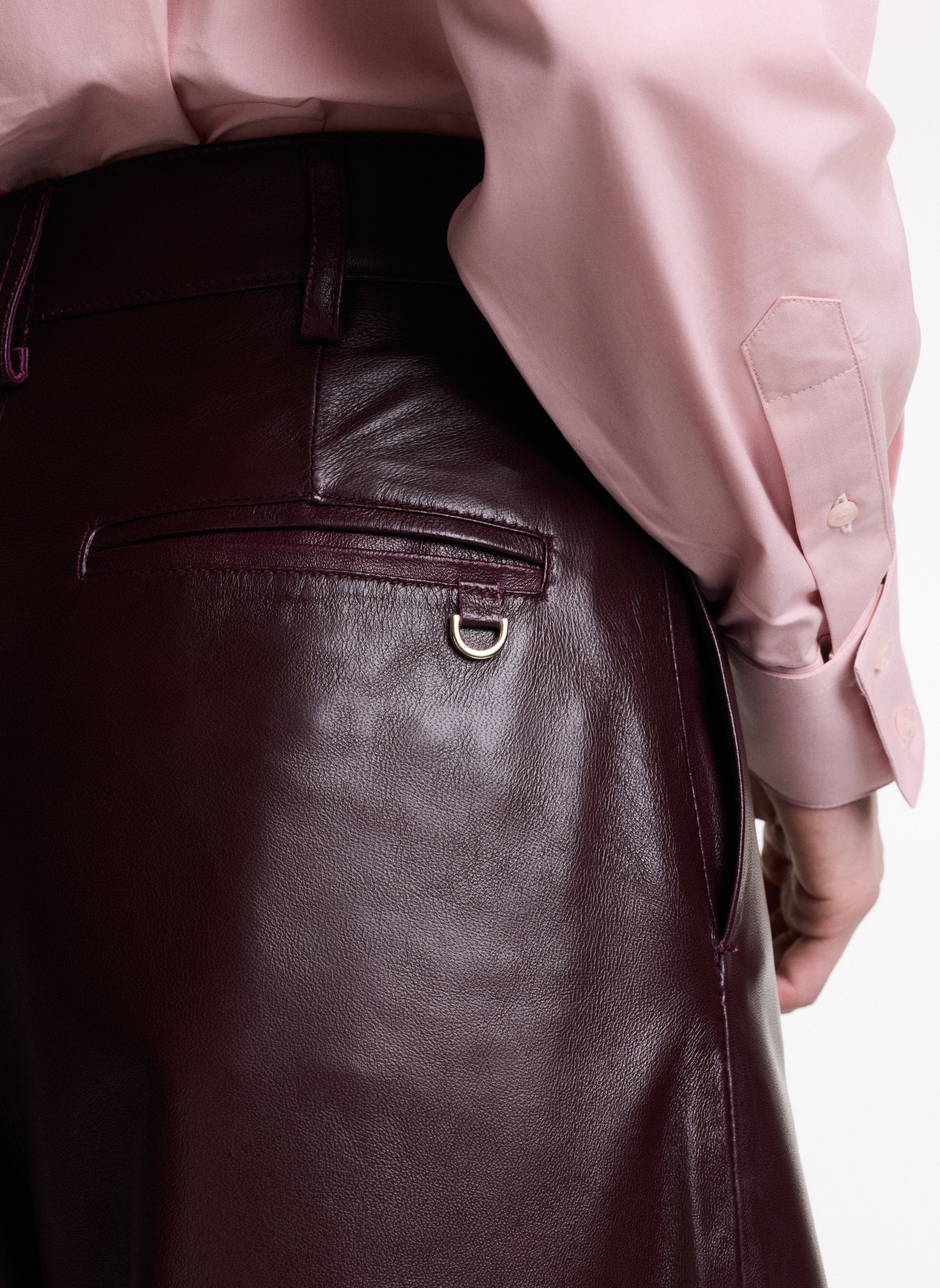 Leather Wide Leg Trousers