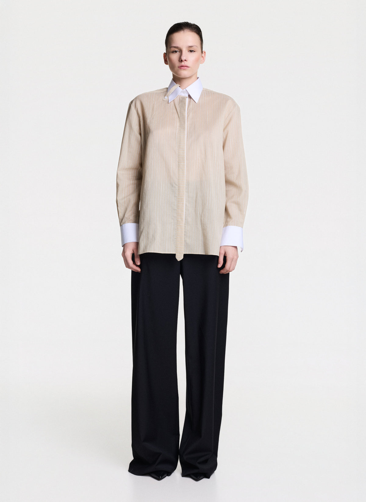 Beige Shirt With Stripes