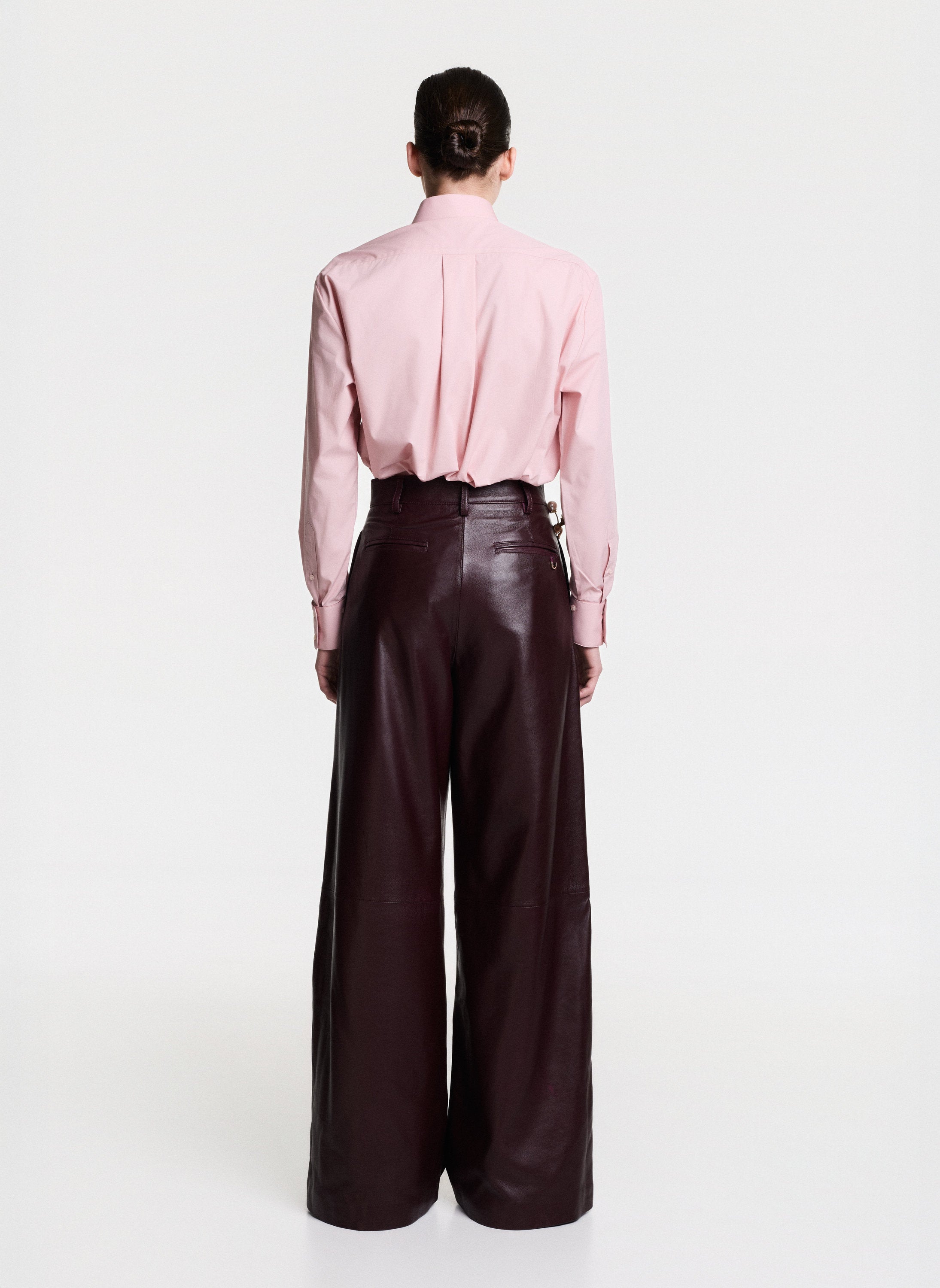 Leather Wide Leg Trousers