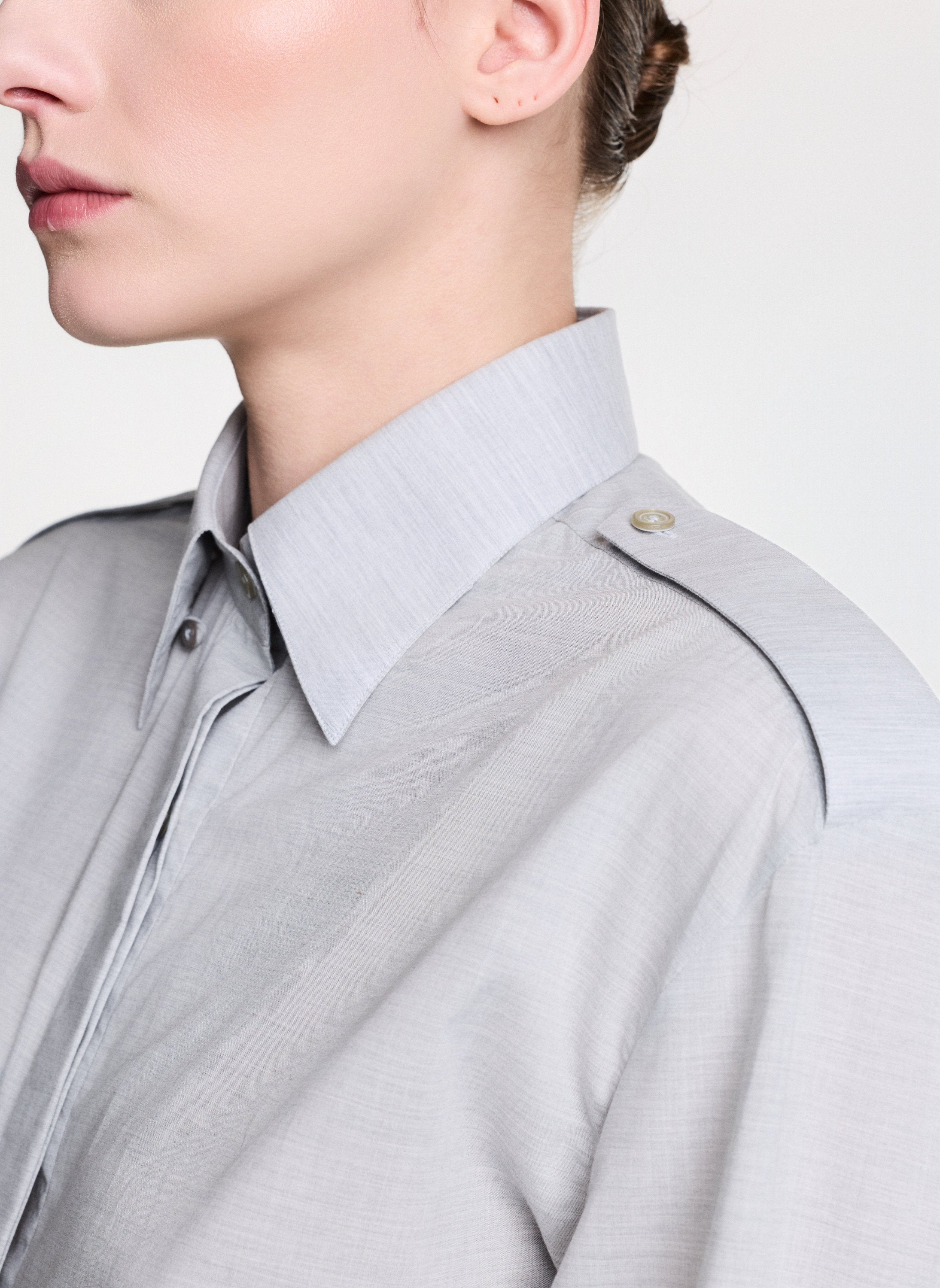 Grey Shirt With Epaulettes