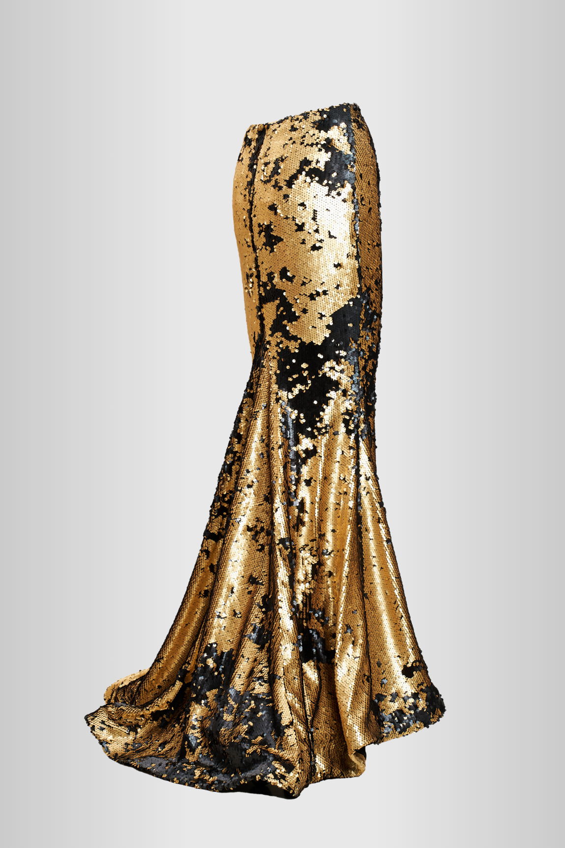 TORA Golden Sequin Skirt with Train