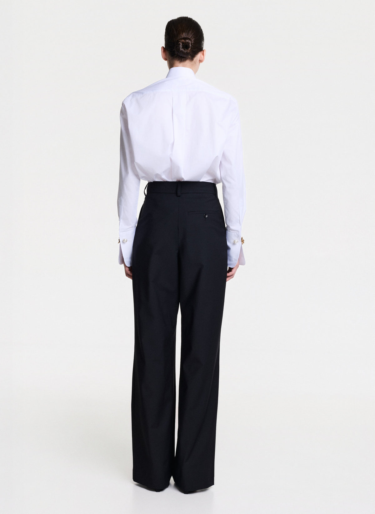 Black Tailored Trousers With Pleats