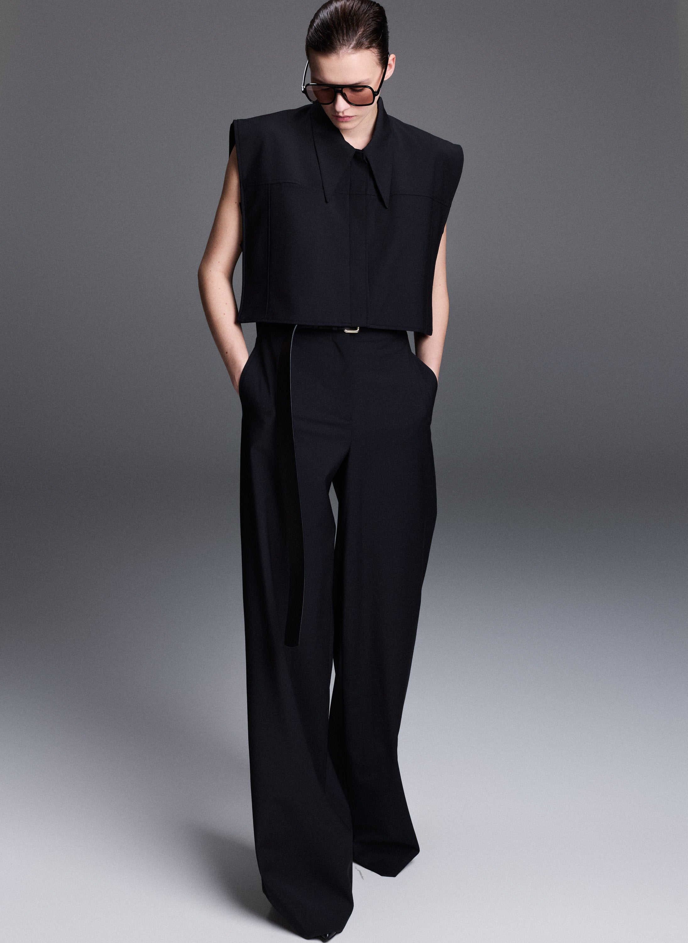 Wide Leg Black Trousers