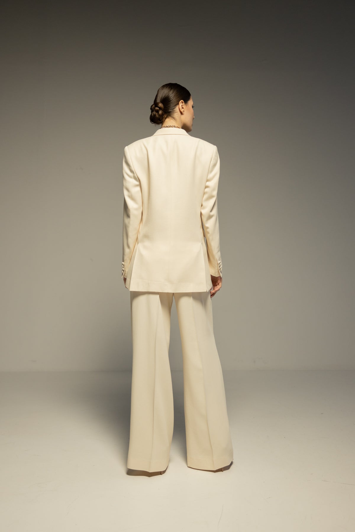 CYBELE Suit with Double - Breasted Jacket, Vest and Wide Leg Trousers