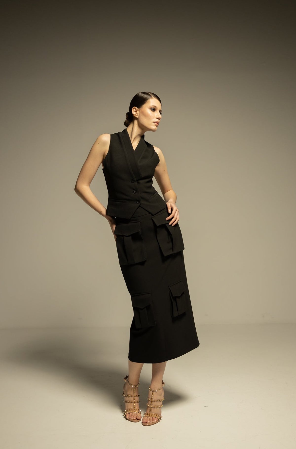 Vest and Cargo Skirt Set