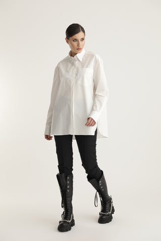 RANYA Oversized Shirt With White Buttons